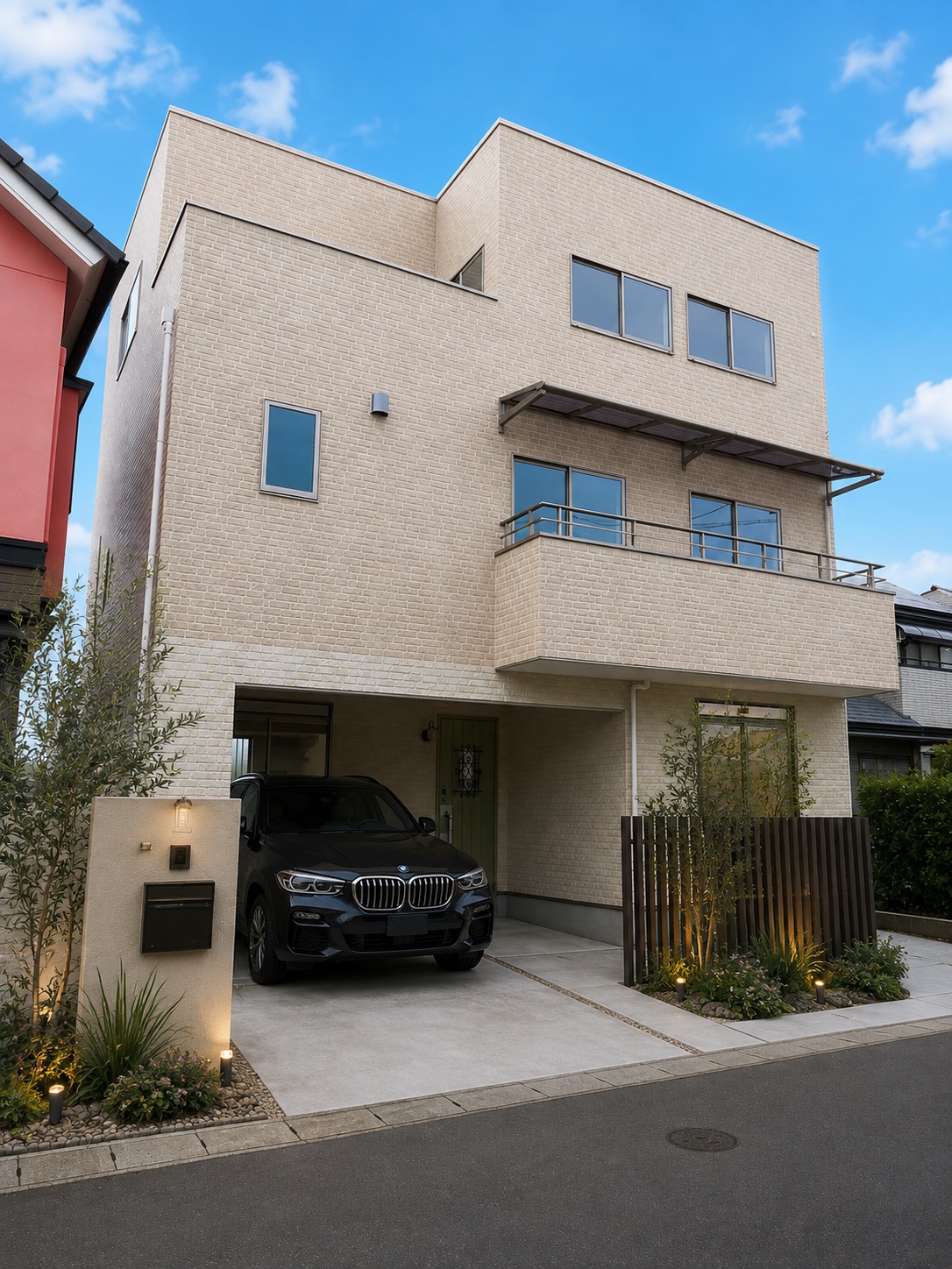 ビルトインガレージ付き三階建てブリックスタイル住宅！323