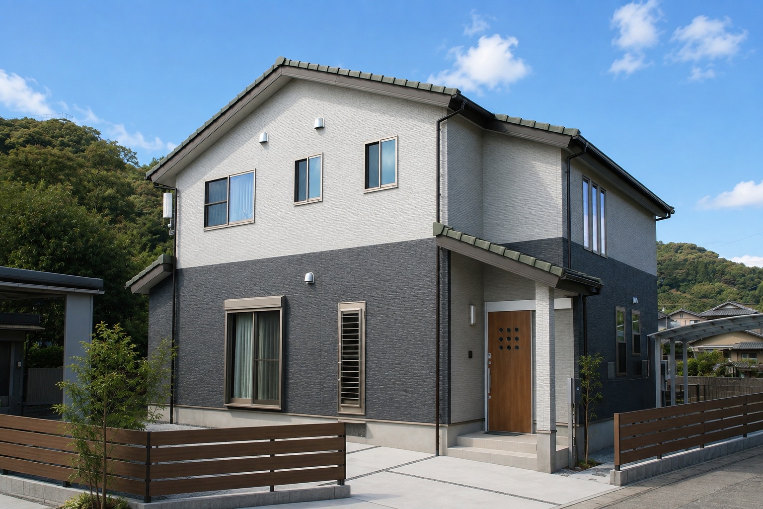 ネイビーモダンの堂々とした二階建て住宅!185