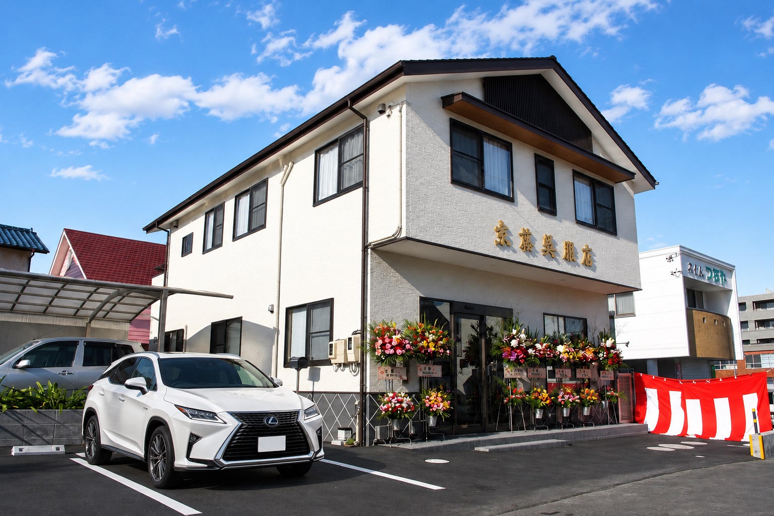 店舗にも居住空間にもゆとりを持ったマイホームの完成！179