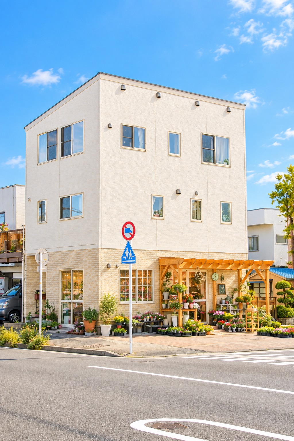 １階はお花屋さん店舗併用三階建て住宅！178