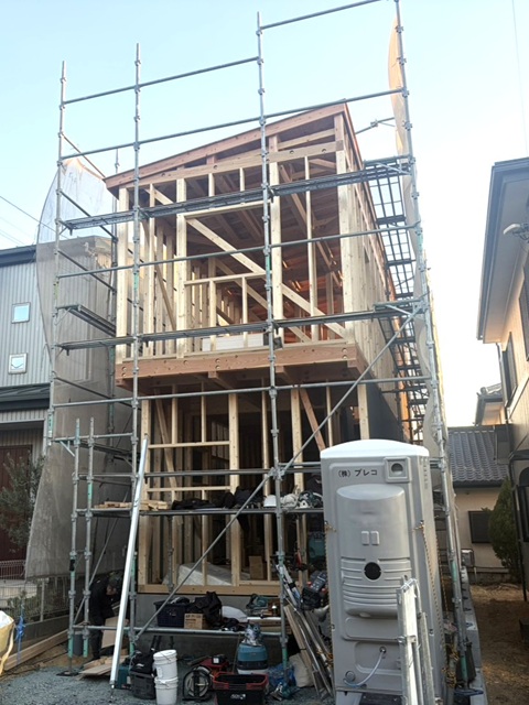 🏠浜松市中央区大平台Y様邸 新築現場‐5 上棟